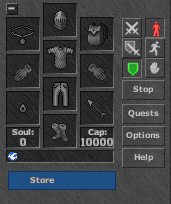 Inventario do cliente OLD com o botao Store na parte inferior